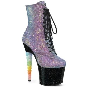 Pleaser Unicorn Glitter Platform Heel boots Sz 10